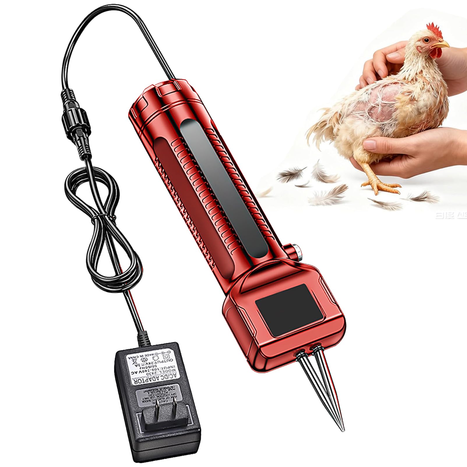 MRKU Electric Poultry Feather Remover,Handheld Chicken Plucker Machine with Stainless Steel Cone Head,Waterproof,Adjustable for Goose,Turkey,Duck,and Birds