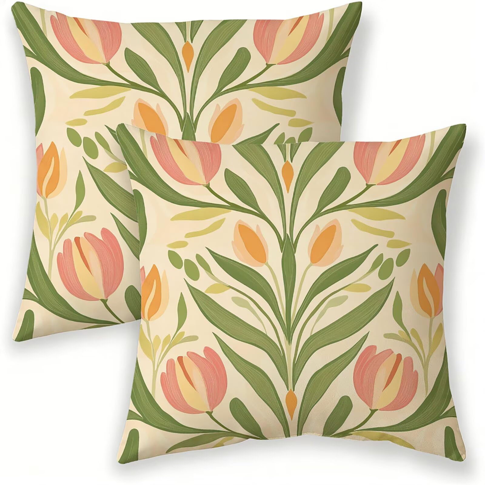 Housse coussin canapé 45x45 lot de 2 vert sauge lavable et résistant