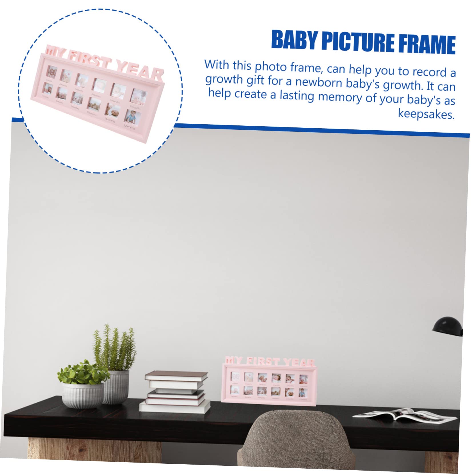 Hemoton Baby Growth Memories Picture Frame 12 Month Milestone Frame Elegant No Odor