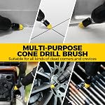 Holikme 8 Piece Drill Brush Attachments Set, Power Scrubber Brush with Extend Long Attachment,Cleaning Supplies,Scrub Brush,Shower Scrubber,Bathtub(Yellow)