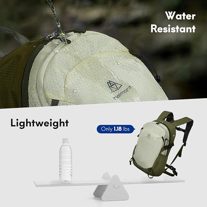 Mochila Senderismo 15L Haimont Ligera Impermeable Verde miniatura 4