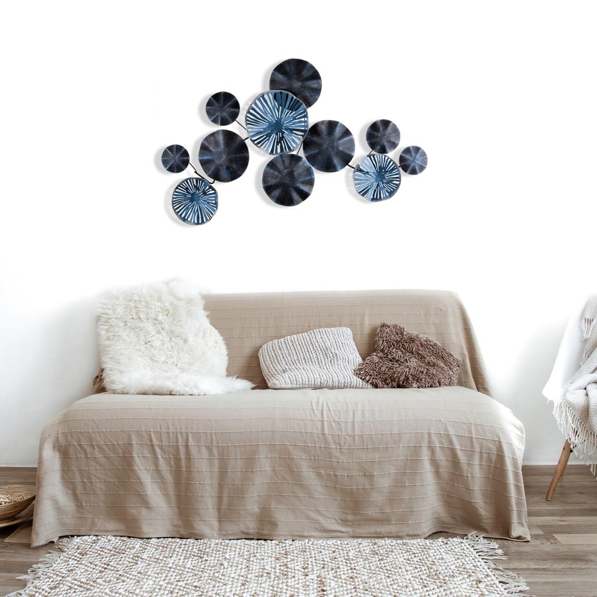 Wallity Handbemaltes dekoratives Wandaccessoire aus Metall, 102 x 12 x 59 cm | 100% Metall, 0,8 mm Stärke | Einzigartiges Kunstwerk für Ihre Wohnräume, Farbabweichungen möglich