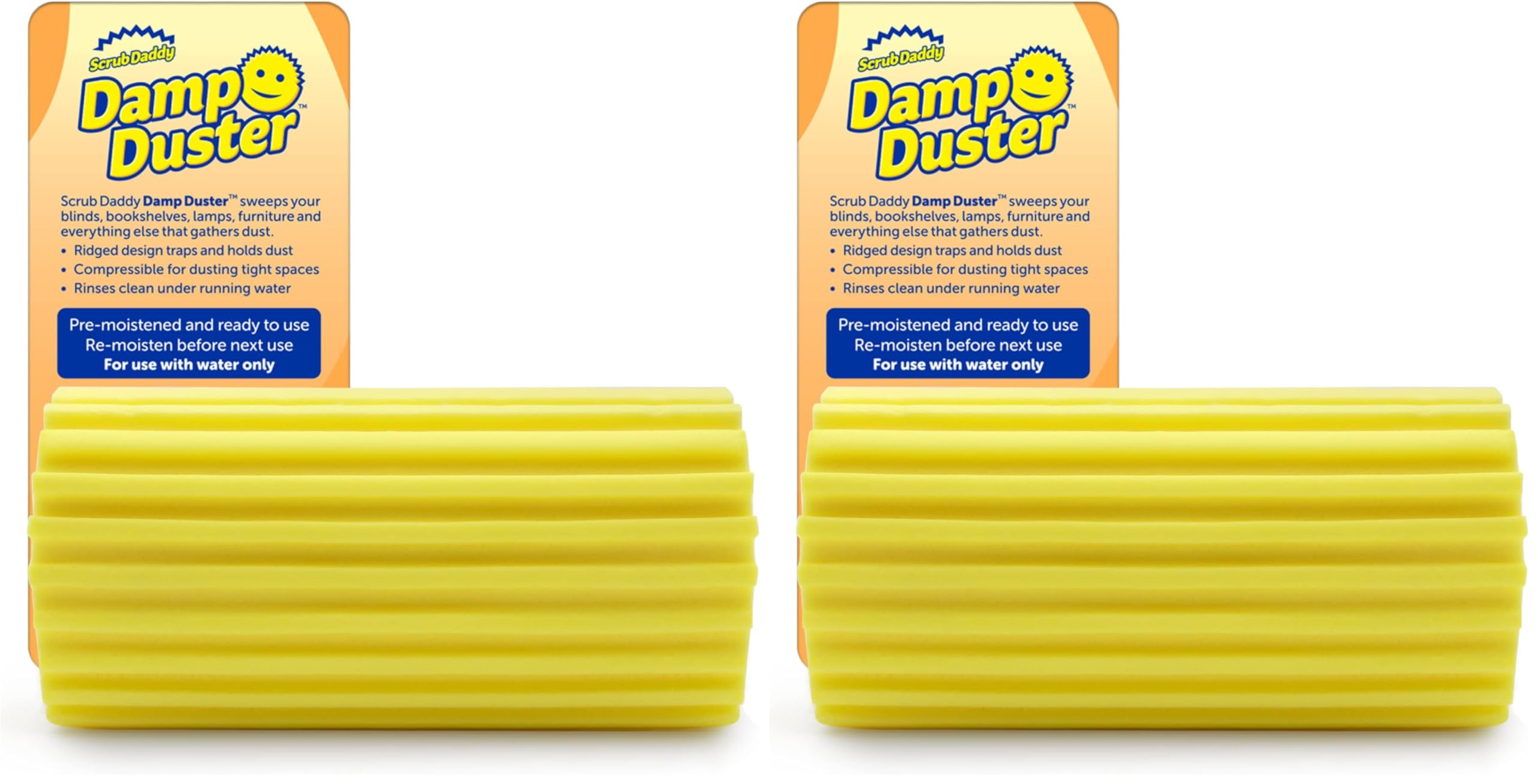 Damp Duster, Magical Dust Cleaning Sponge, Dusters for Cleaning, Venetian & Wooden Blinds Cleaner, Vents, Radiator, Skirting Boards, Mirrors, Dust Brush Tools, Home Gadgets, Yellow
