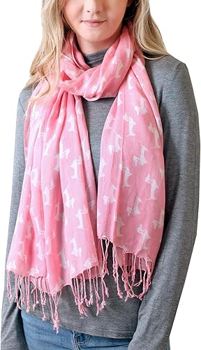 Bufanda de mujer Bella Doxie con estampa de perro salchicha, mantón con borlas y estampa animal (11 colores)