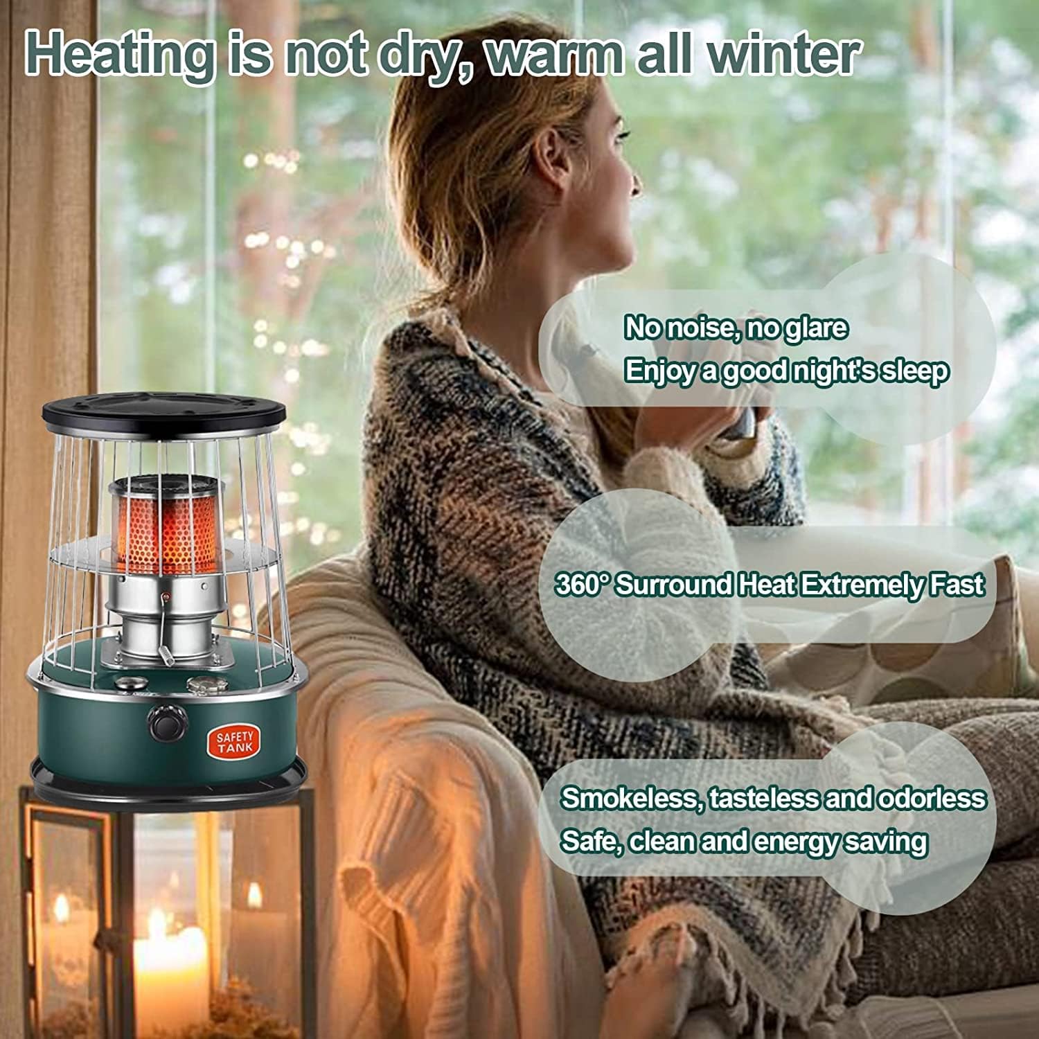 Kerosene Heater, Efficient Space Heaters for Indoor/Outdoor Use,2600W Heating Power, with Storage Bag, 4.5L,A