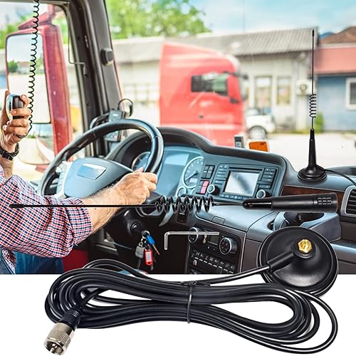 Miniatura 7 de HYS Antena de base de montaje magnético de 27 Mhz con PL259, base magnética de 2.5 pulgadas, antena CB de acero inoxidable para radio CB móvil de