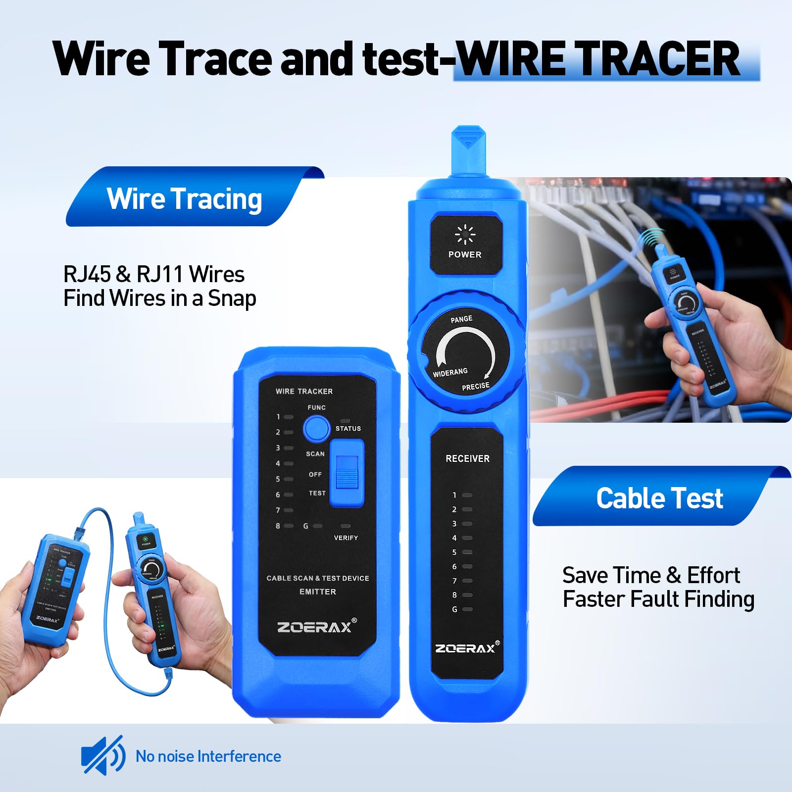 Kit di strumenti di rete professionale, 14 in 1, strumento di crimpatura RJ45, connettori e connettori passa-passacavi, tester per cavi, spellafili, strumento di perforazione Ethernet
