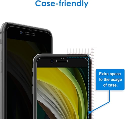 Miniatura 4 de JETech Protector de pantalla de privacidad para iPhone SE 3/2 (edición 2022/2020), iPhone 8 y iPhone 7, película de vidrio templado antiespía,