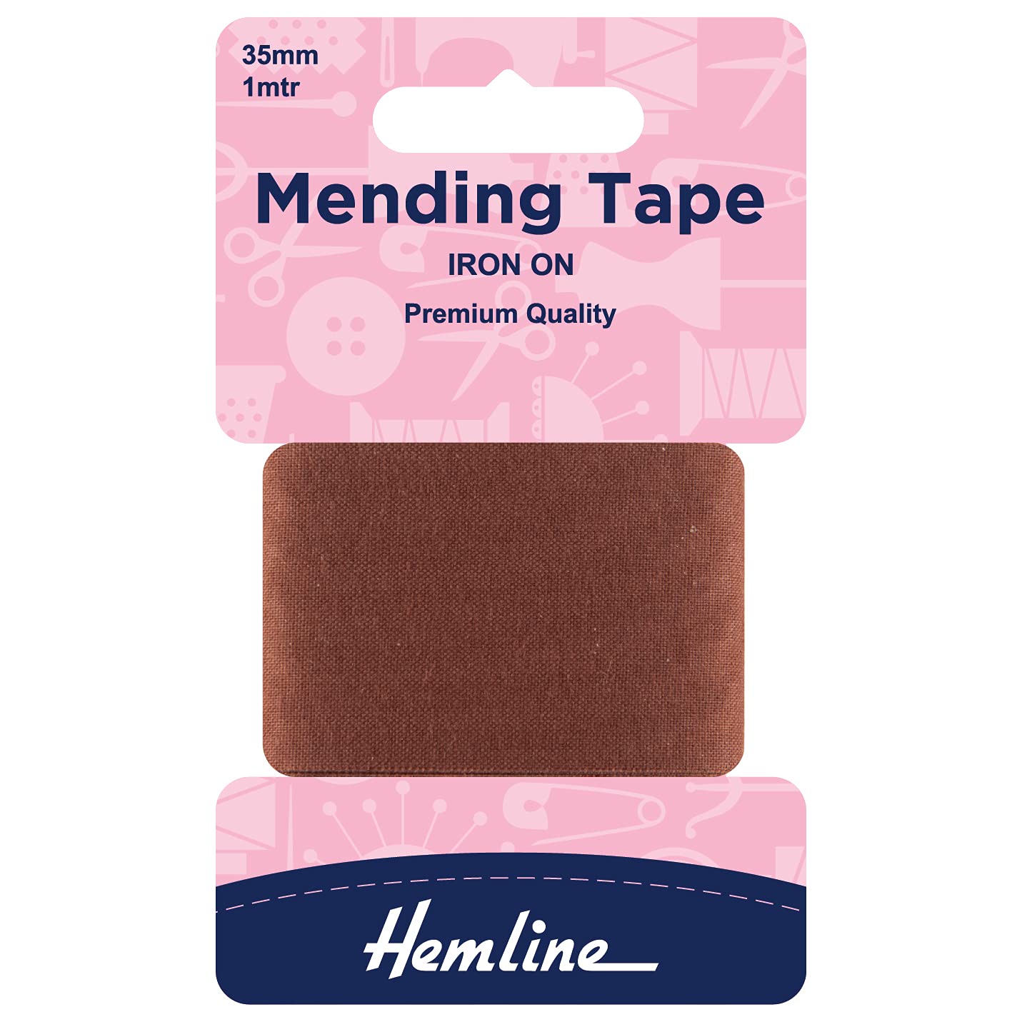 Iron-On Mending/Repair Tape 100cmx38mm: Brown