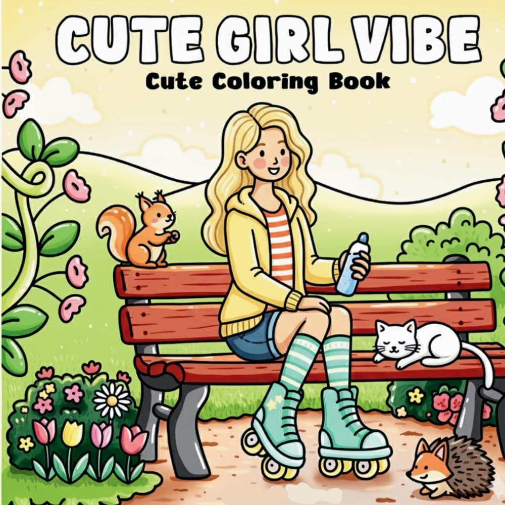 Cute Coloring Book: 31 Cute Coloring Pages for Girls, Teens & Adults