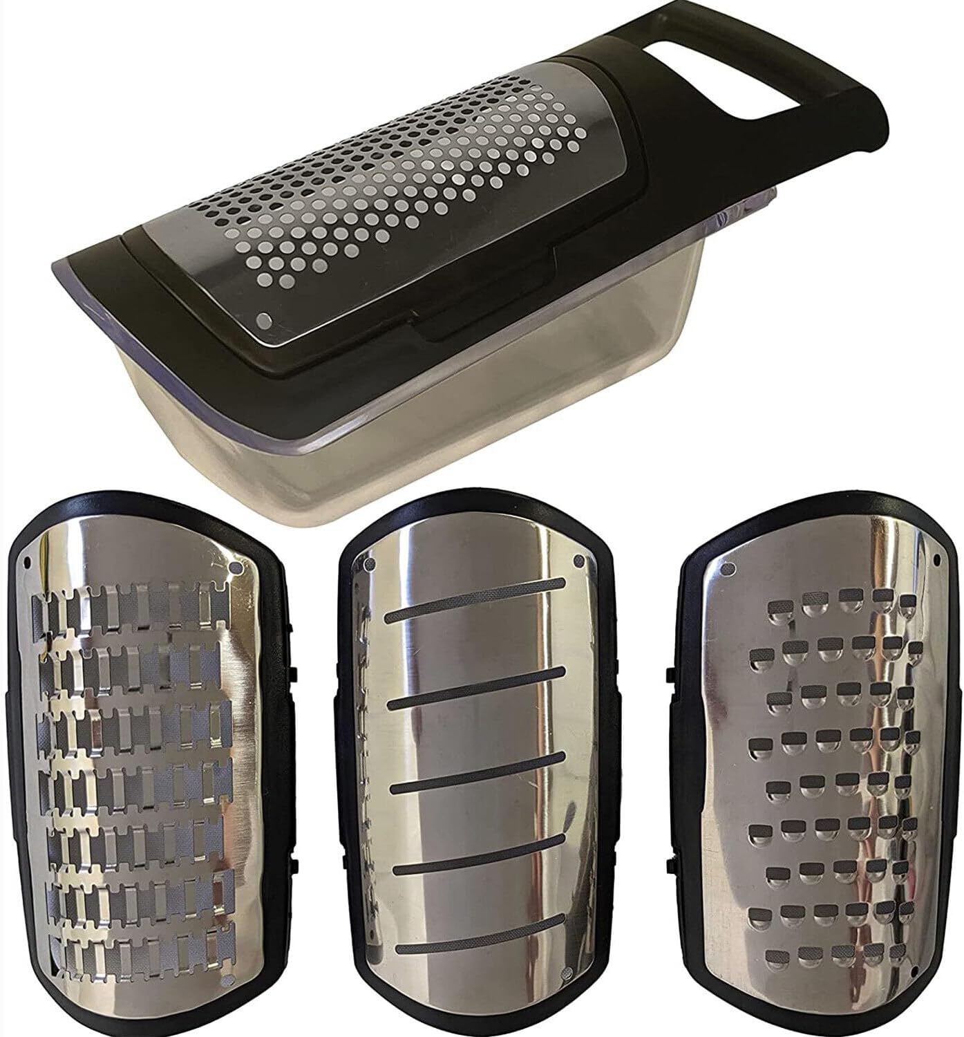 For Cheese Box Grater Mandolin Slicer Lemon Zester Handheld with 4 Blades