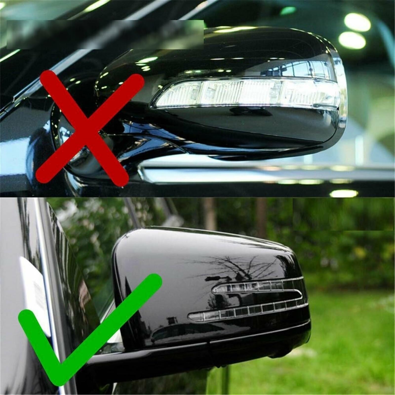 Specchietto retrovisore dell'automobile Per Mercedes Per Benz W204 C207 W212 W221 W164 C218 Accessori per auto Specchietto retrovisore Coperchio specchietto laterale Custodia(2)