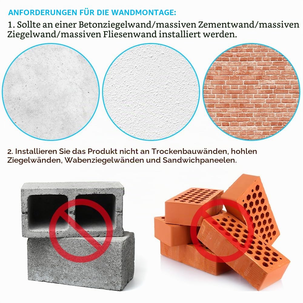 Klimmzugstange zur Wandmontage, Balkenhalterung, Balken und Sparren montierte Klimmzugstange für Zuhause, Fitnessstudio, mit Holzhalterung und Wandhalterungsschrauben