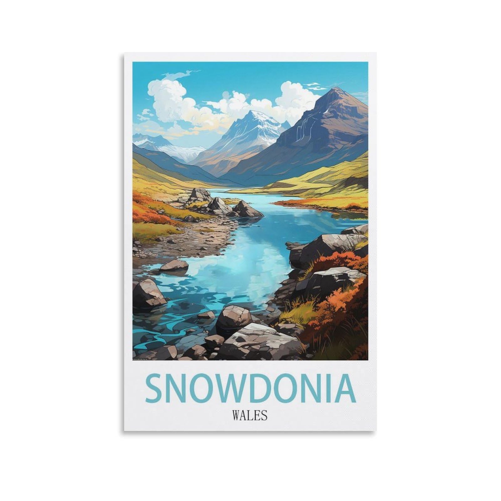 EZMLFA 5D Diamond Painting Kits,Snowdonia Wales,Diamond Painting Kits for Beginners Round Full Drill Painting with Diamonds Gem Art for Home Wall Decor 30x40cm