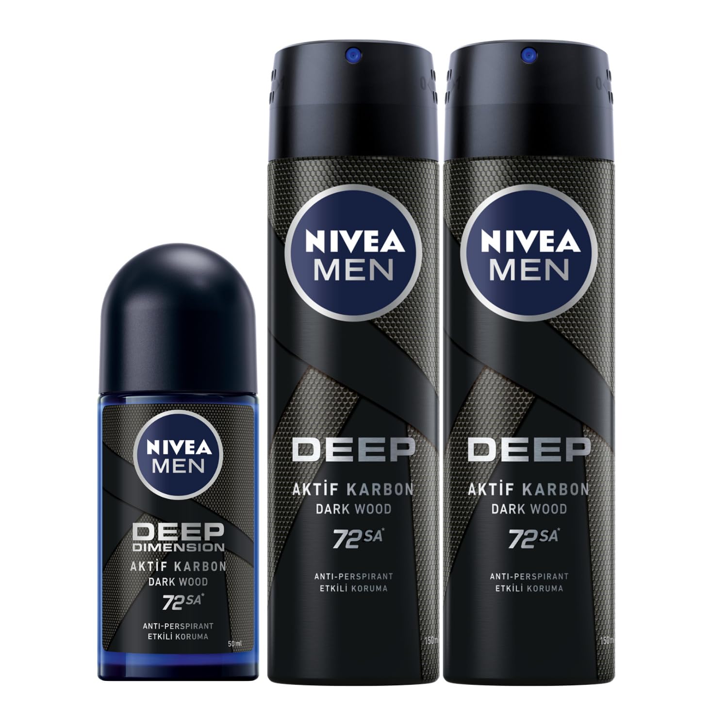 NIVEA Men Deep Dimension Tıraş Jeli, 200 ml, Kusursuz Tıraş X2 + NIVEA Men Erkek Roll On Deodorant Deep Dimension 72 Saat Anti-Perspirant Koruma (50 ml)