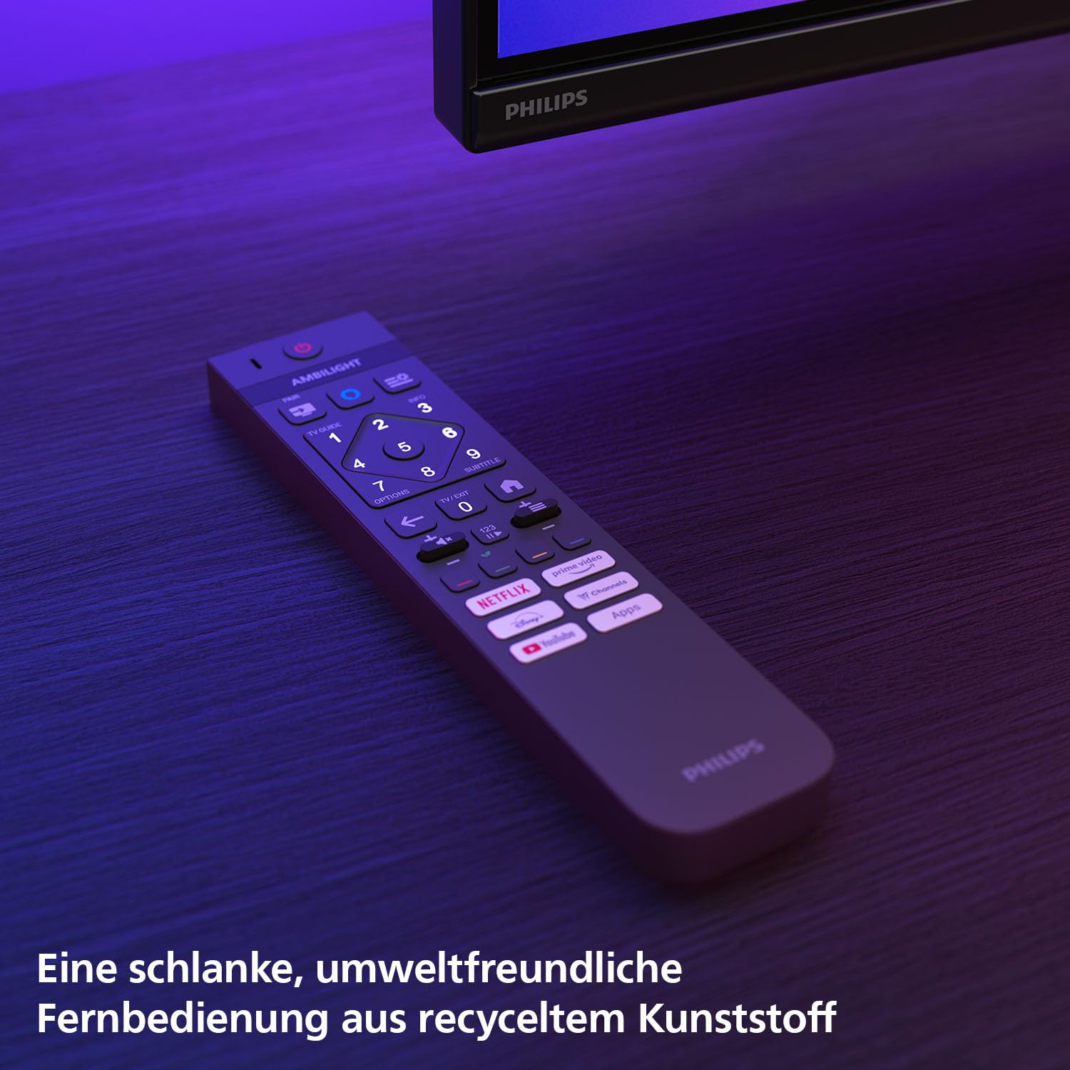 PHILIPS Ambilight 55MLED910 Mini LED 4K Smart TV - 55 Zoll Display mit P5 Perfect Picture Engine Ultra HD, Titan OS, Dolby Vision Und Dolby Atmos Sound