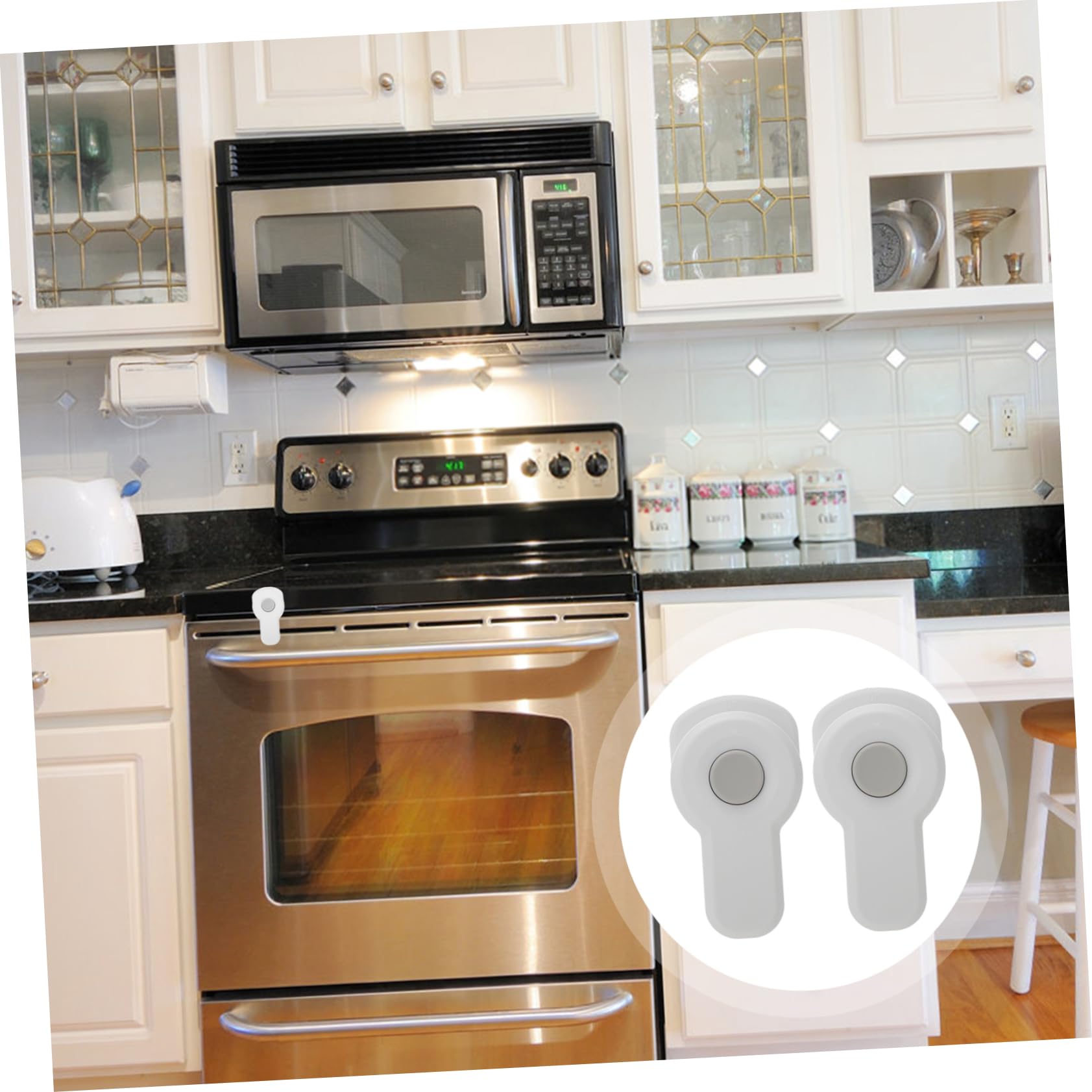 BESPORTBLE Childproof Oven Lock 2 Pack Baby Safety Oven Lock Prevent Boys and Girls White