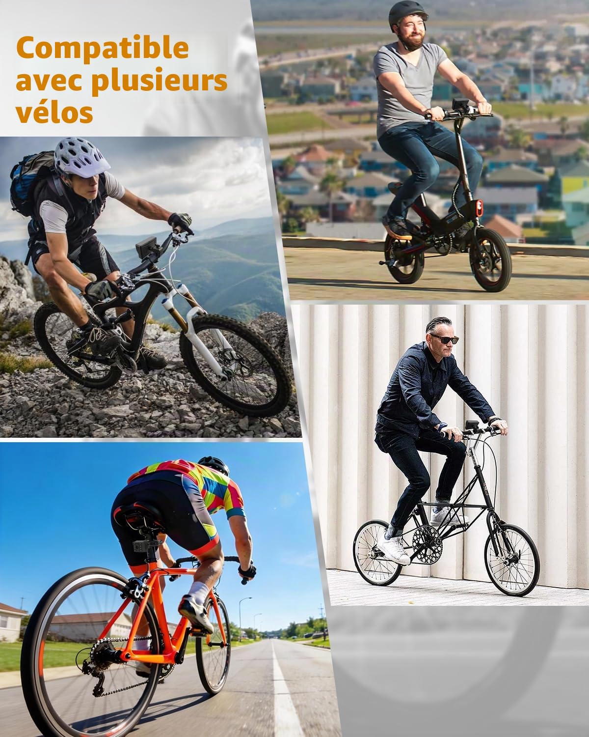 Miroir à Vélo avec Protection Anti-éblouissement Rétroviseur de Guidon de Vélo Camera Velo Arriere avec écran de 5" 1080P Vision Nocturne Angle de 110 °pour Les Vélos De Montagne Et Route