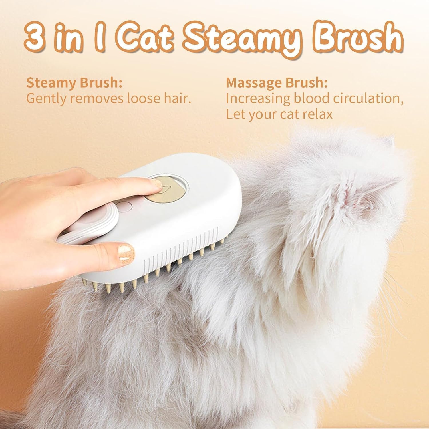 EXOFLY Steam Brush for Dog Cat Steam Brush 3 in 1 Water Brush for Dogs Silicone Massage Dog Comb Electric Multifunctional Water Brush Spa for Dogs USB Rechargeable Steamy Brush for Pet (Model 8) 2
