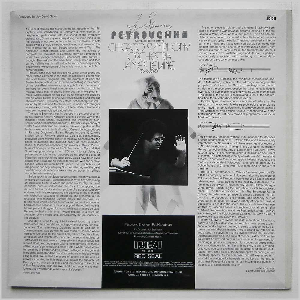 Stravinsky / Petrouchka - Chicago Symphony Orchestra / James Levine LP