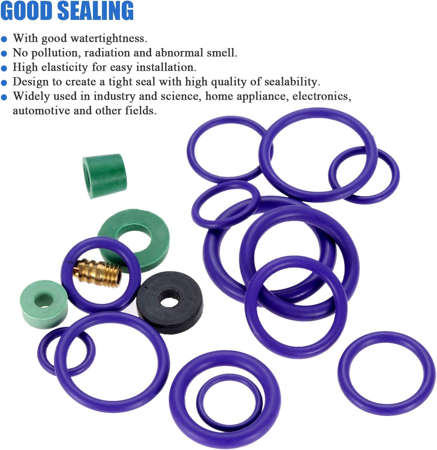 225Pcs Rubber O Rings Kit, 18 Sizes Car Air Conditioning O-Ring Assortment Set, with 1 Valve Core Removal Tool, for Assorted Car Auto Repair Air Conditioning Compressor Seals Assortment Kit, Purple : Automotive