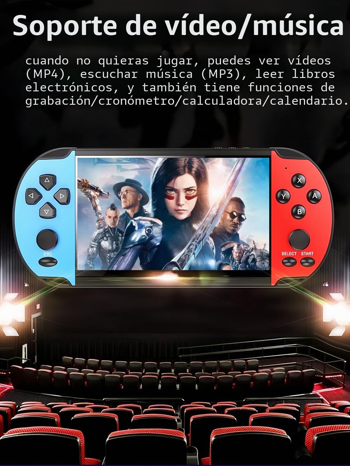 JXD 5.1 Pulgadas Retro Consola de Juegos portátil multifunción Múltiples emuladores Juegos Integrados Salida de vídeo/música/TV Viajes/Aire Libre/Ocio Entretenimiento Regalo de cumpleaños/Navidad