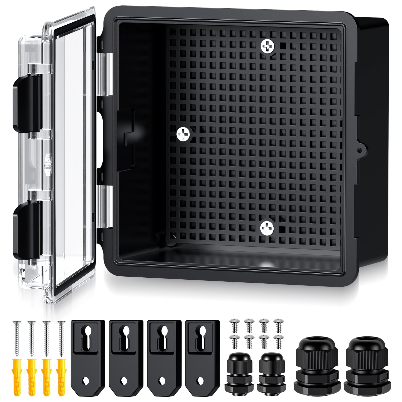 EYPINS Coffret Electrique Etanche Exterieur en ABS Boîte de distribution étanche Boîte de Jonction IP67 Étanche Idéal pour Irrigation Piscine et Projets DIY (15x15x9cm-Transparent)
