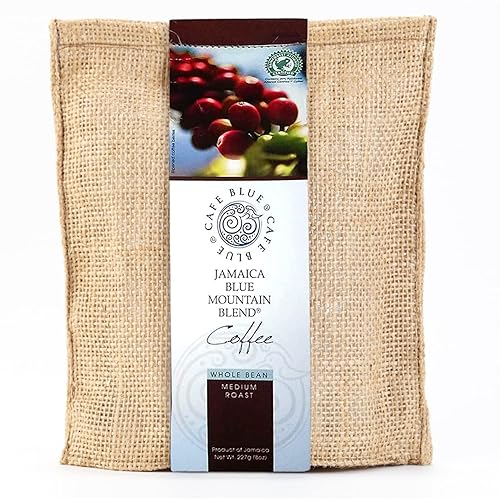Miniatura 1 de CAFE BLUE Jamaica Blue Mountain - Mezcla de café  8 oz 12 libra granos de café arábica enteros  tostado medio oscuro