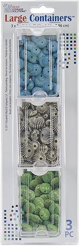 Bead Storage Solutions Elizabeth Ward - Contenedores de almacenamiento organizadores de 3 piezas para cuentas pequeñas, cristales y sujetadores,