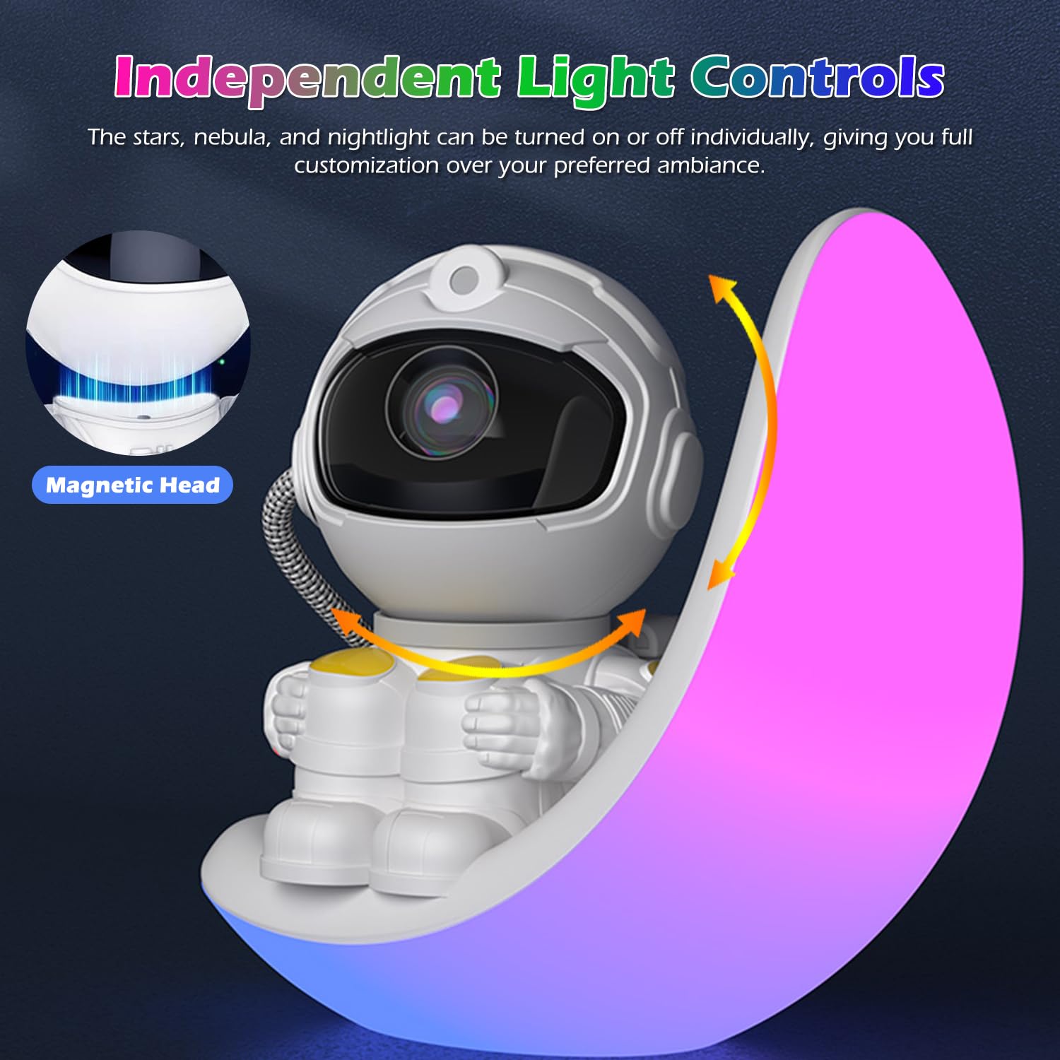 Proiettore Galaxy – Proiettore astronauta Galaxy con altoparlante integrato, proiettore stella remoto per camera da letto e soffitto, luce notturna per bambini, adulti, decorazione per feste/stanza