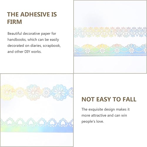 Miniatura 5 de EXCEART Washi - Cinta adhesiva de encaje con patrón de flores, 10 unidades, cinta adhesiva decorativa para álbumes de recortes, cuaderno, decoración
