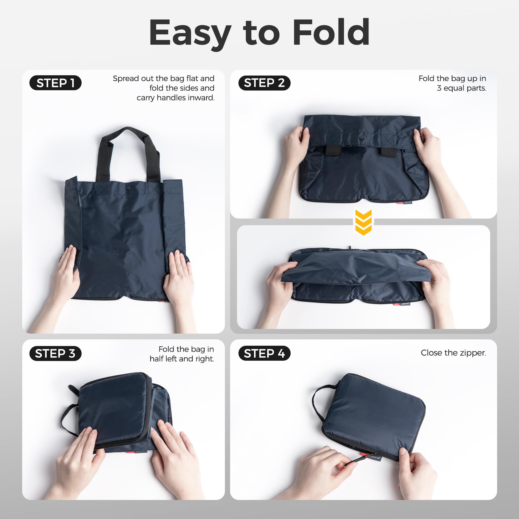 pack all Borsa di totalizzatore pieghevole leggera 16L, borsa della spesa pieghevole resistente all'acqua, borsa della spesa riutilizzabile