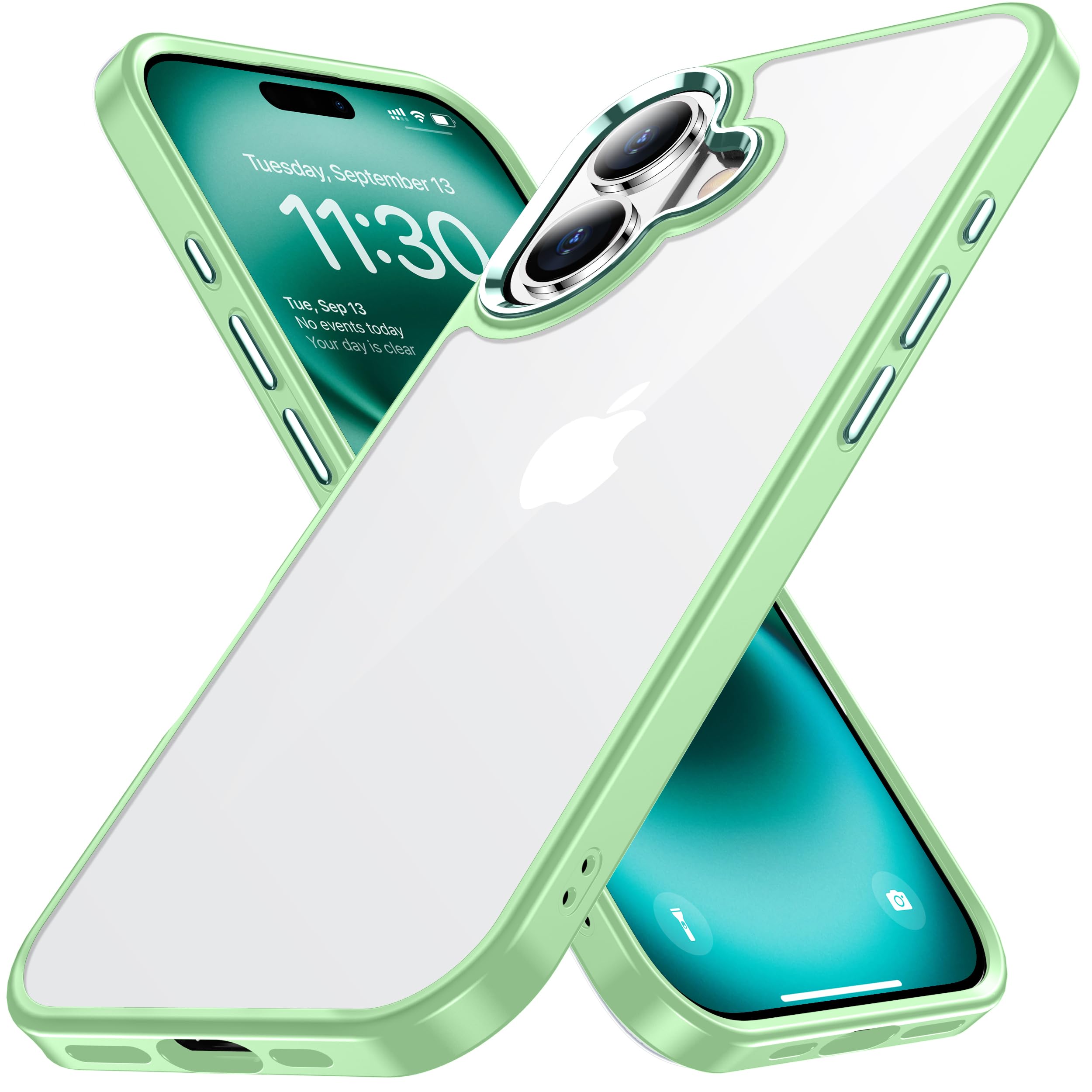 Amazon.co.jp: iPhone 16 用 ケース グリーン 耐衝撃 黄ばみ防止