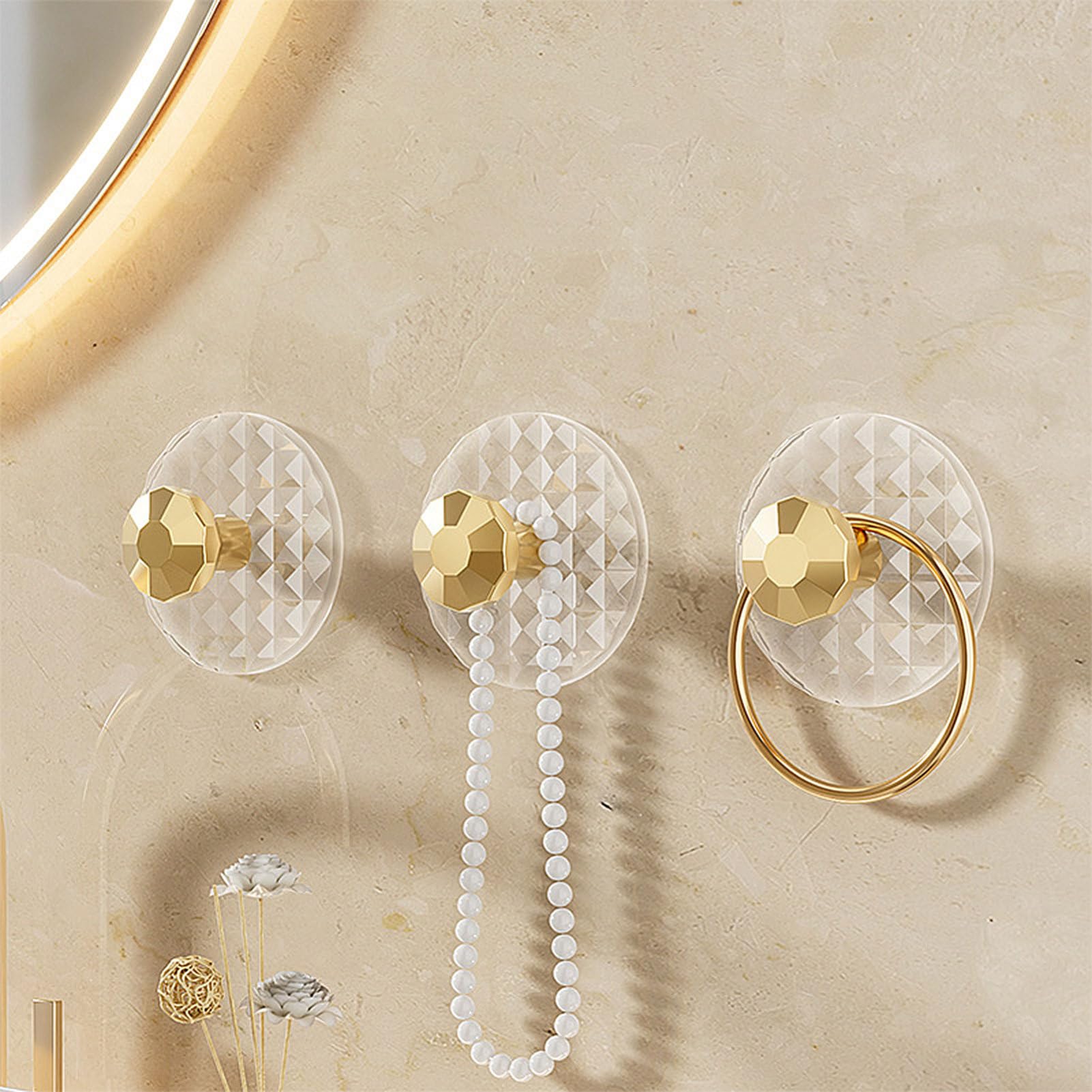 Alipis Ganchos Adhesivos Para Joyería Organizador De Collares Y Llaves Soporte De Pared Sin Perforación Diseño Transparente Y Resistente Para Exhibir Joyería Casa O 6 Piezas X 5