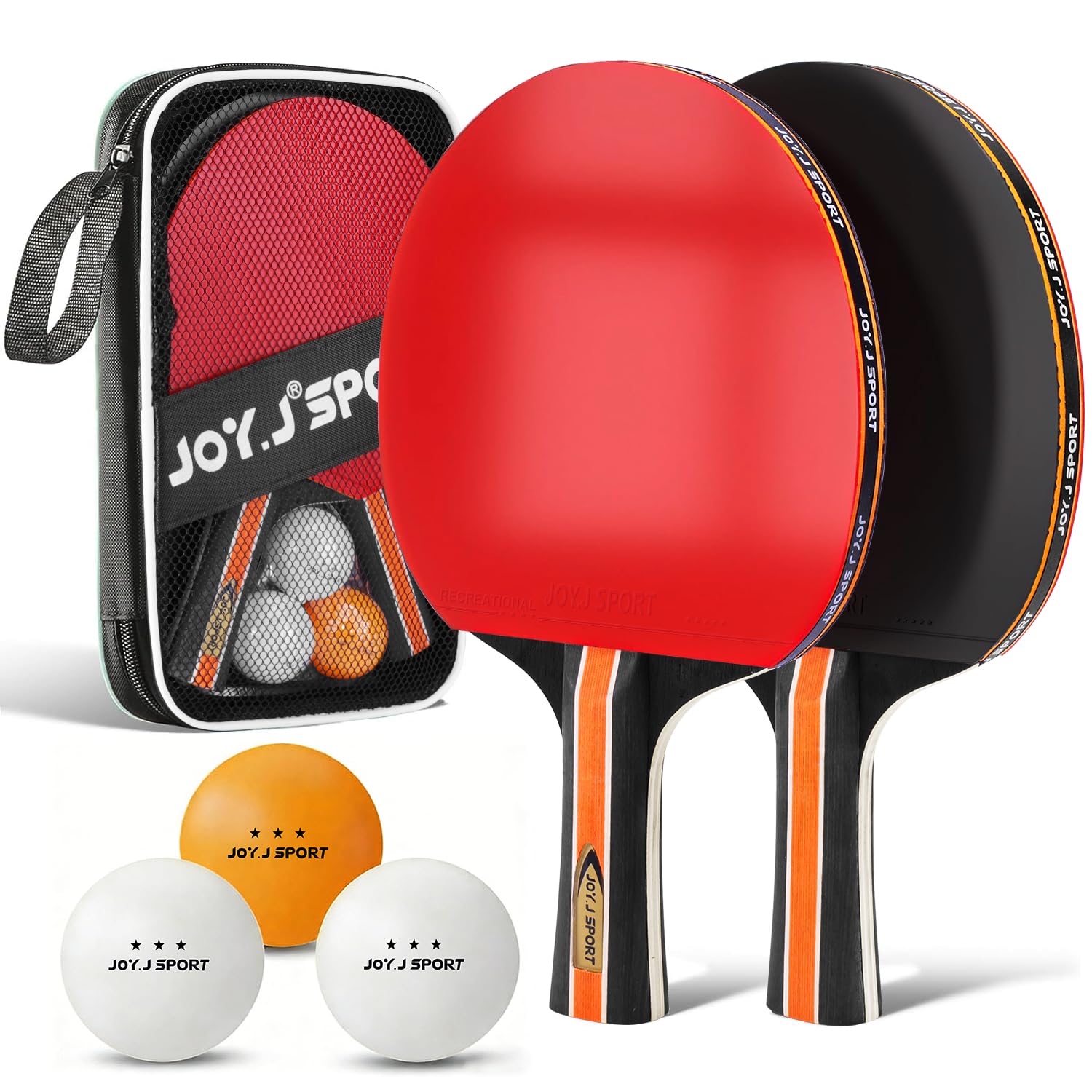 Tischtennisschläger Tischtennis Set mit Tischtennisbälle, Pingpong Set für Kinder Anfänger, Familien und Profis