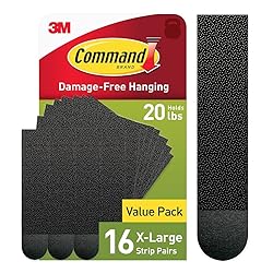 Command 20 lb XL Heavyweight Picture Hanging Strips 16 Pairs (32 Command Strips), Damage-Free Hanging Picture Hangers, Heavy Duty Wall Hanging Strips for Home Decor, Black Adhesive Strips
