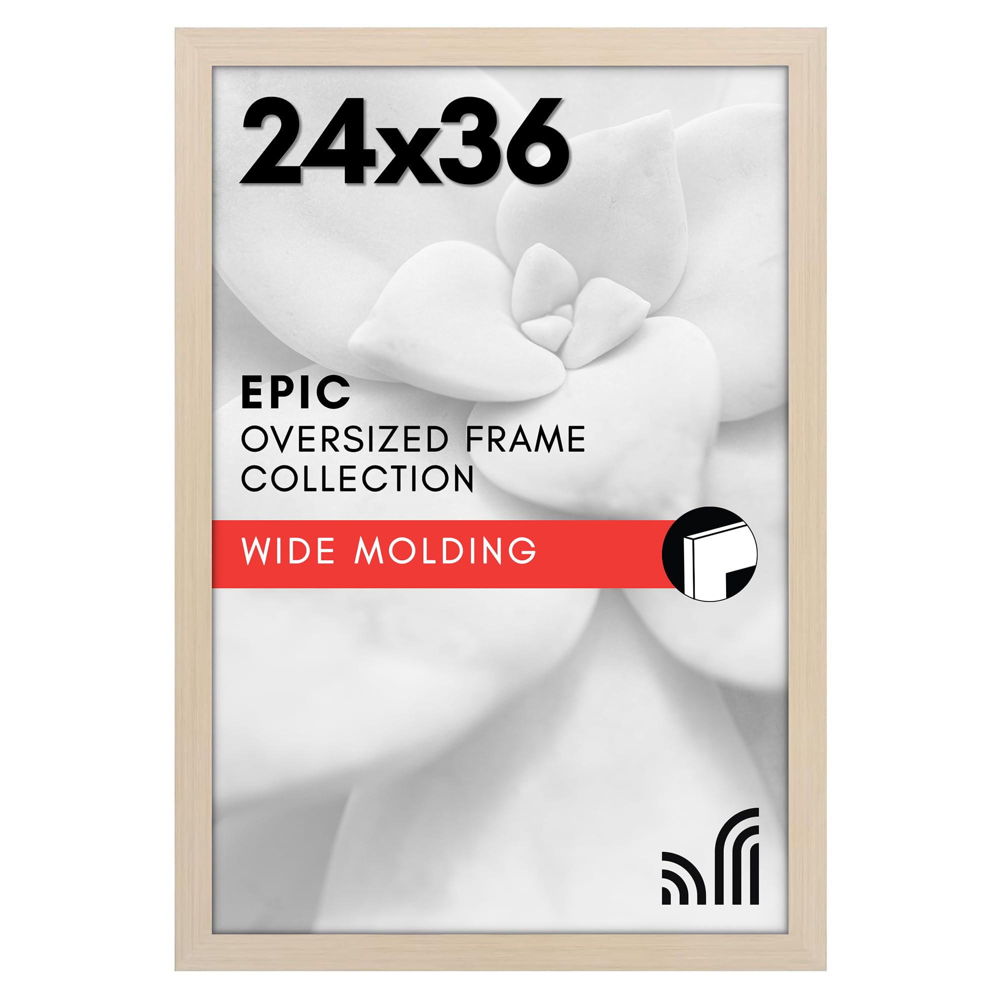 Americanflat 24x36 Poster Frame - Engineered Wood - Light Wood