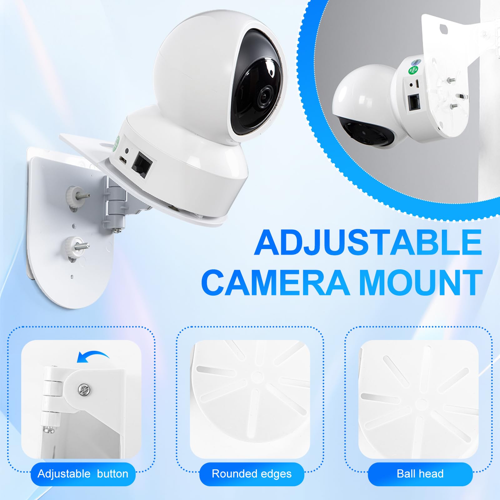 Staffa Telecamera Esterna, Staffa Per Telecamera Esterna Supporto da Parete Videocamera Sorveglianza, Parete Staffe Telecamere Regolabile Supporto Telecamera