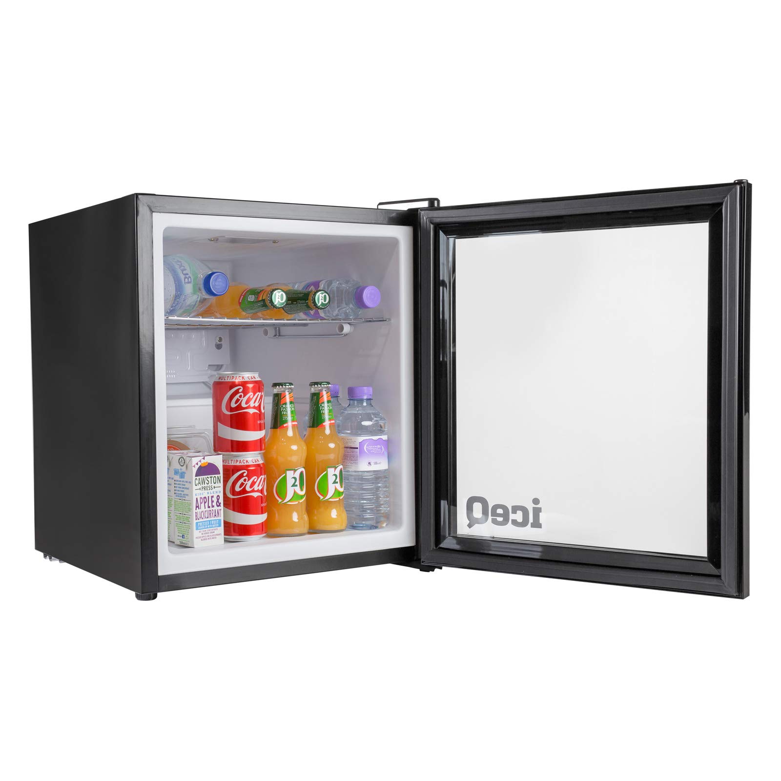 iceQ 49 Litre Mini Fridge Black, Table Top 49L Drinks Display Fridge