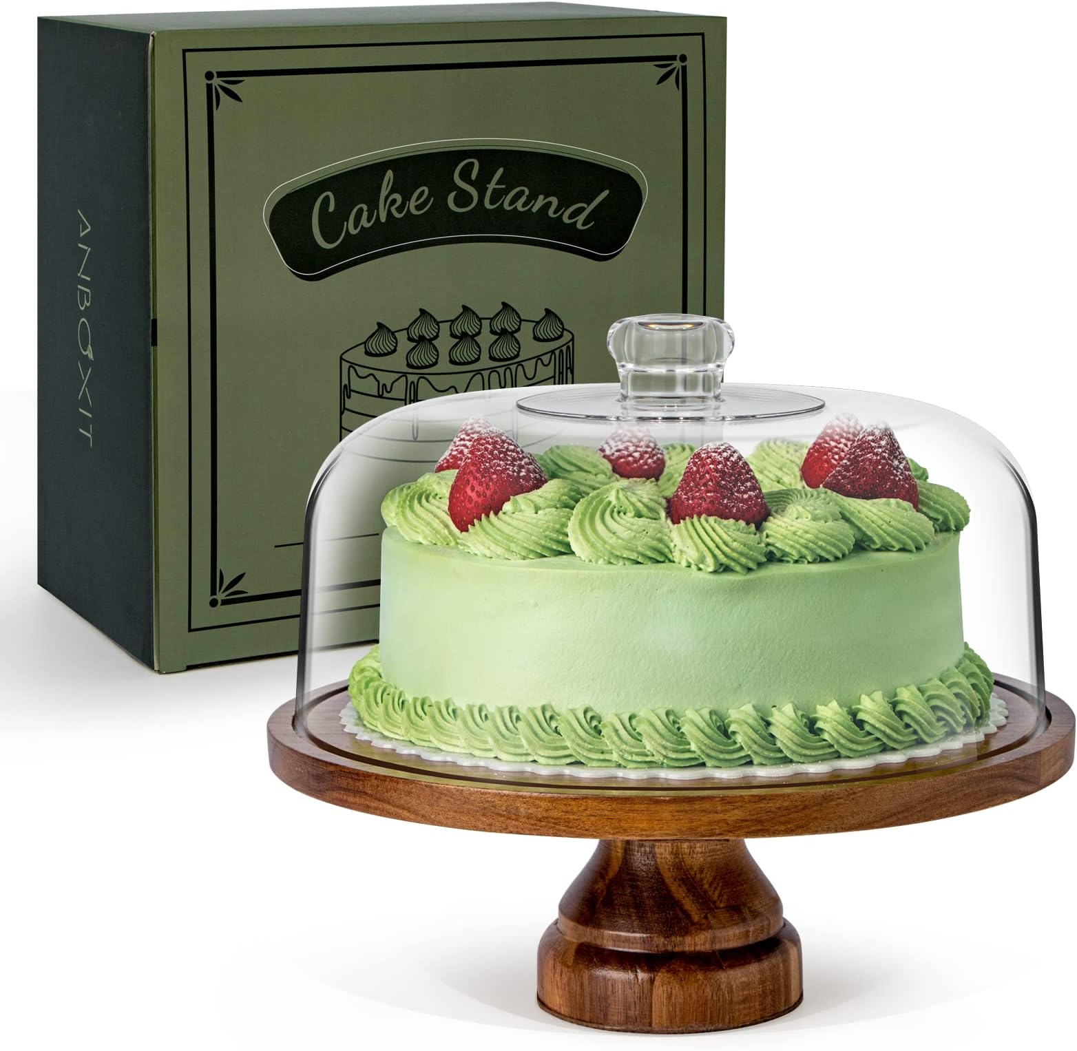 Pedestal Stand Anchor Hocking Monaco Cake Stand And Dome Ribbed