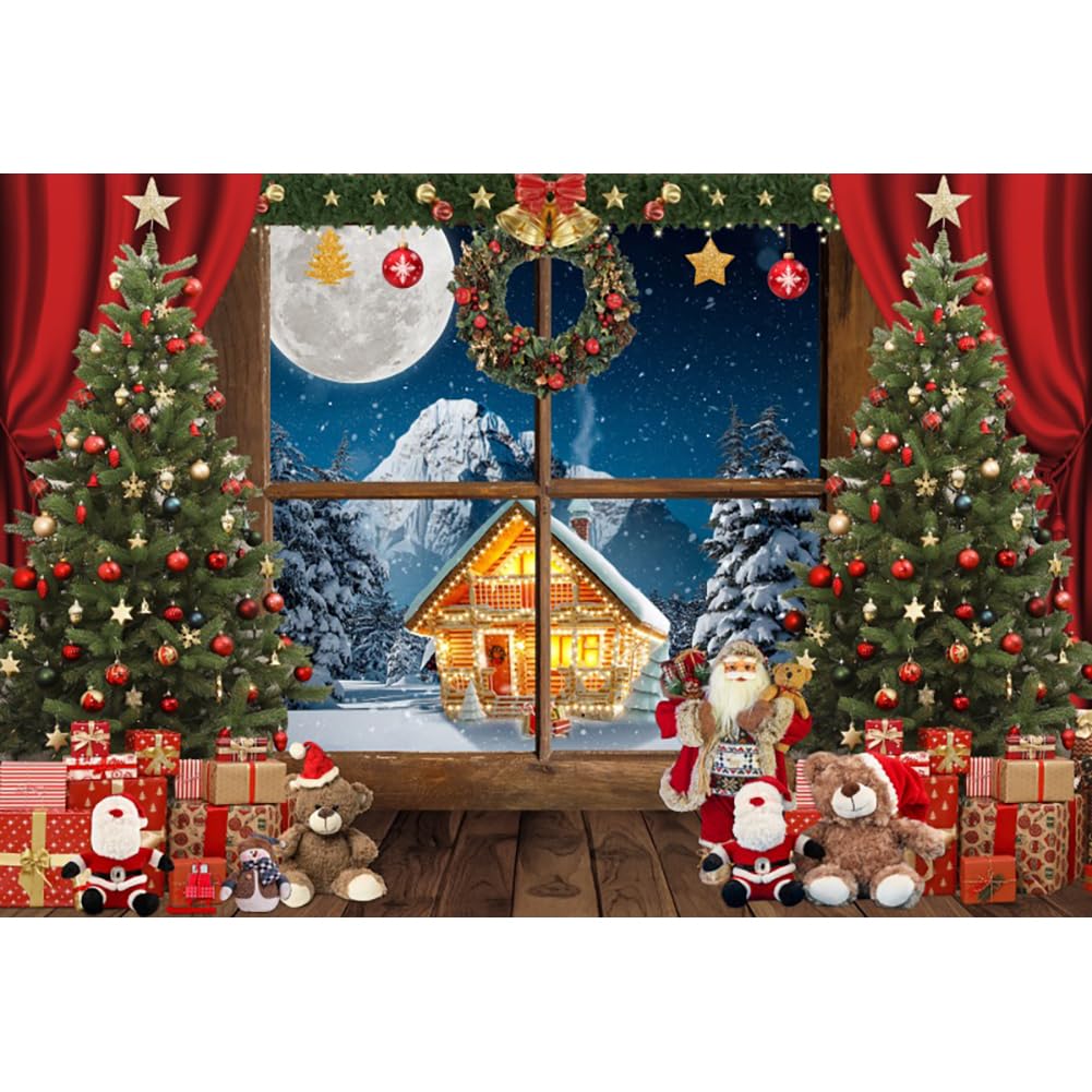 Haosphoto 7X5FT/210X150cm Christmas Backdrop Xmas Decoration Tree