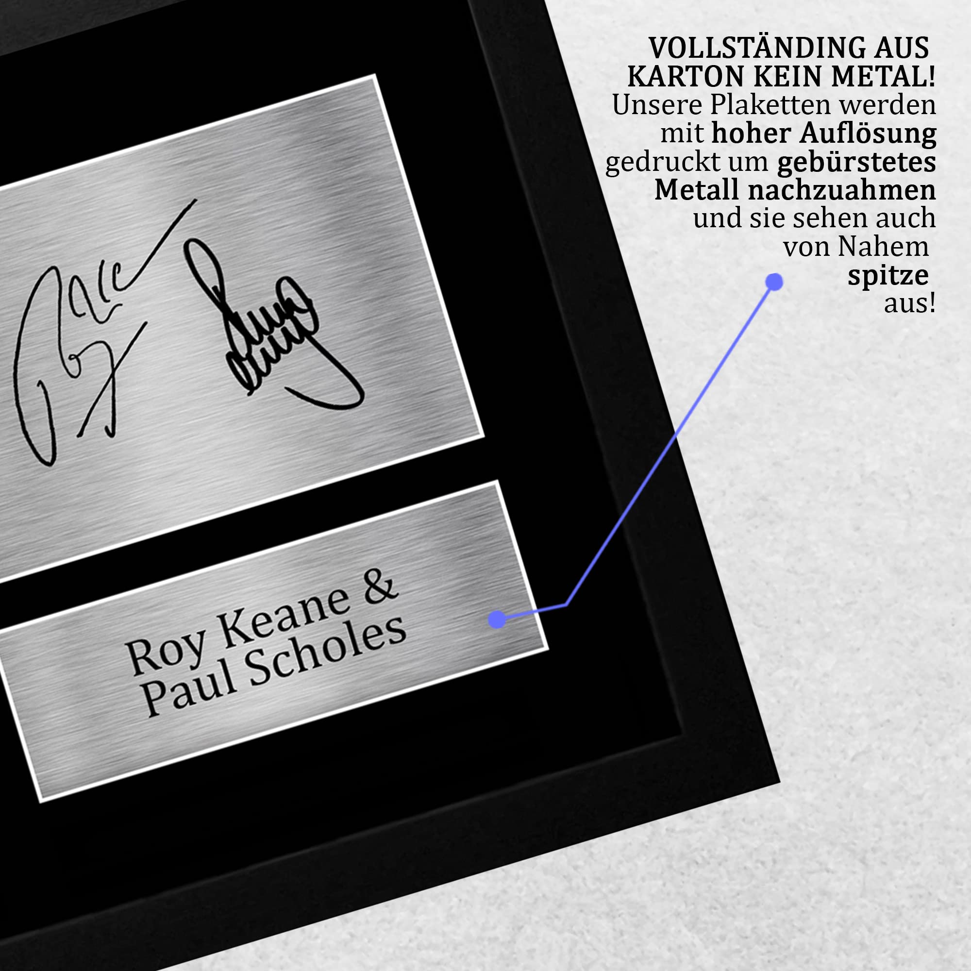HWC Trading FR A4 Roy Keane & Paul Scholes Gifts Autogramm-Bild für Fußballfans und Fans, gerahmt, A4