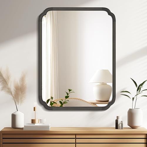 Miniatura 9 de WallBeyond Espejos de baño de madera para montar en la pared, espejos de pared con marco de madera rústica de 16 x 20 pulgadas, espejos de pared