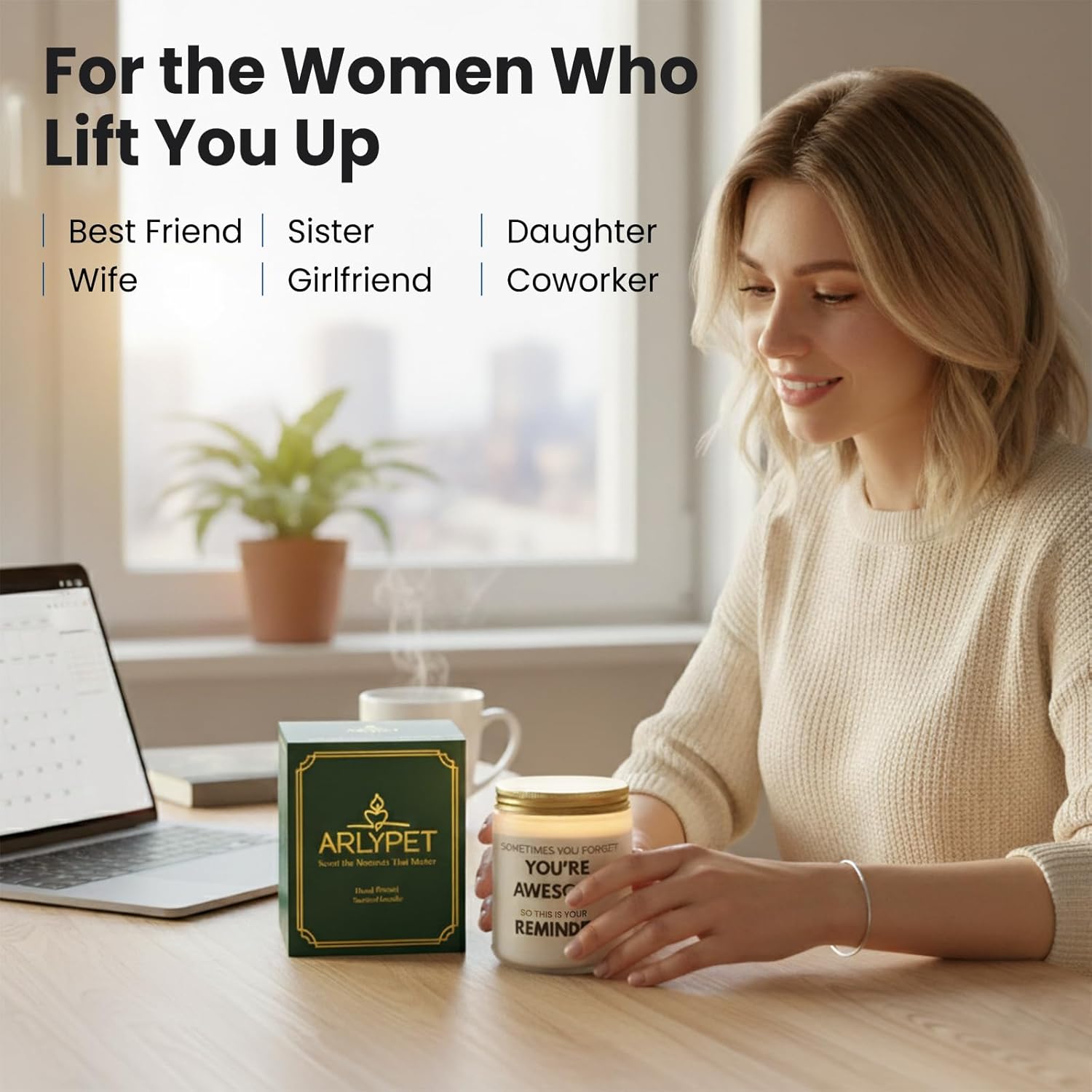 Candles Gifts for Women Inspirational Unique Valentines Mothers Day Christmas Birthday Gifts for Her Sister Best Friend Wife Girlfriend Stocking Stuffers for Women, Lavender Scented Candle - Image 3