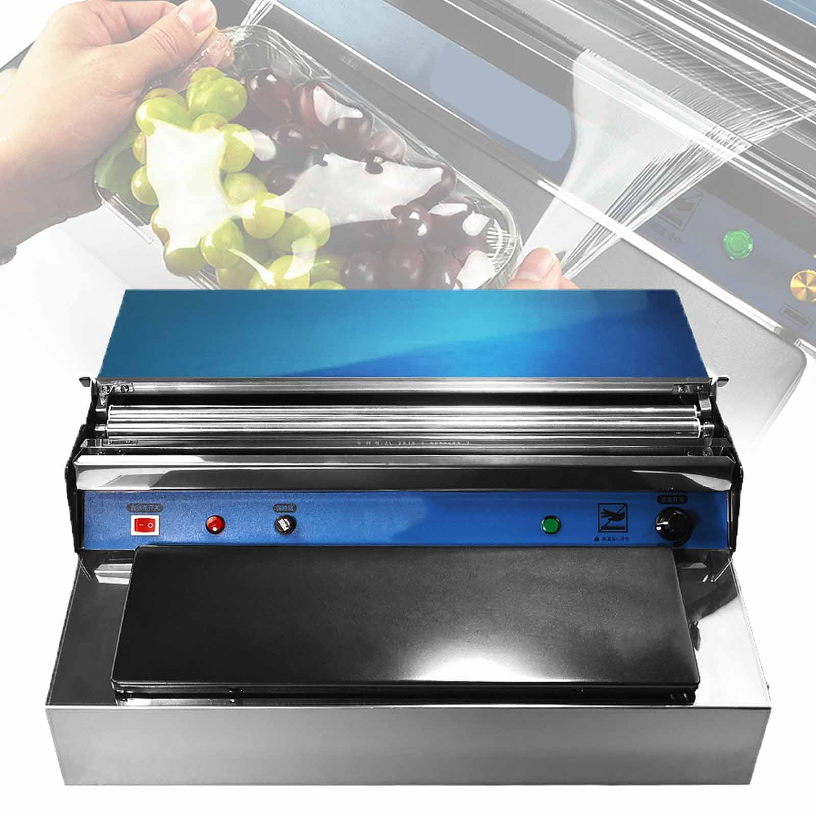 ERICAT Sellador Eléctrico De Film Transparente, Máquina De Film Transparente para Conservación De Alimentos De Supermercado con Tapete Antideslizante, Cuchilla De Corte: 50-130 ℃, Adecuado para Film