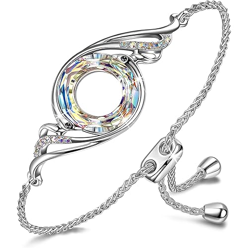 Kate Lynn ♥ Rise From the Ashes Phoenix Bracelet Made with Crystals from Austria, Adjustable Slider Bracelet for Women, Packaged with Jewelry Box, Birthday Gift for Women, Symbol of Luck and Renewal