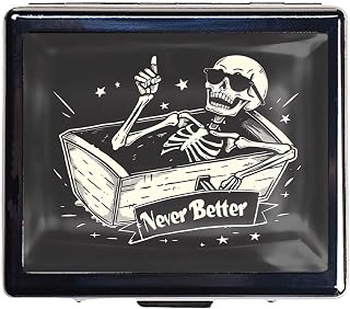 Never Best Silver Vintage Pill Box 7 Day Metal Pill Box with Mirror and 8 Compartments Cute Travel Pill Organizer for Purse