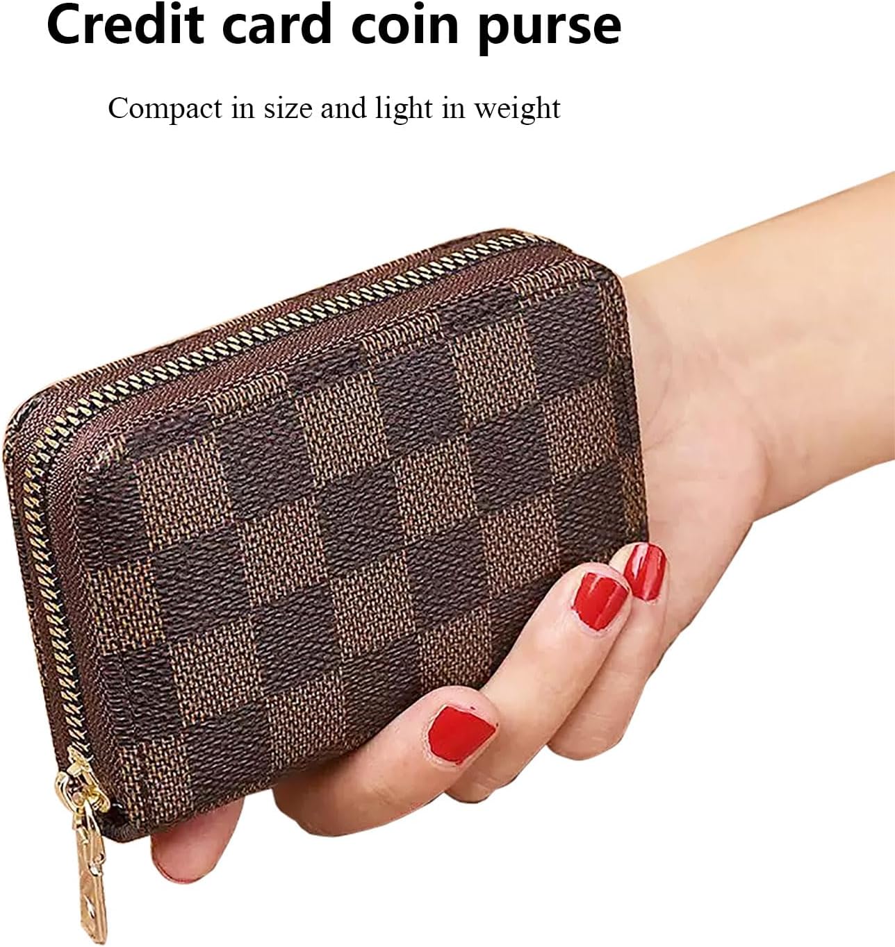 Ladies' coin card holder, zippered bank card storage box, compact and portable 11-compartment large-capacity bag, can hold banknotes, coins and credit cards. - Image 5