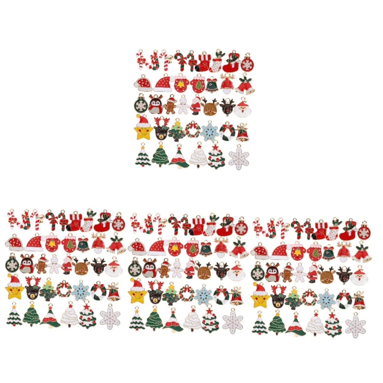 NUOBESTY 4sets Ciondoli Natalizi Per Creazione Accessori Per Collane e Bracciali Natale Design Leggero e Resistente Per Regali e Decorazioni Fai Da Te