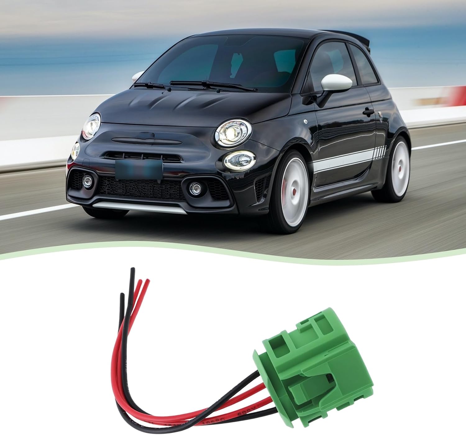 Daytime Running Light DRL Connector Plug Repair Wire Harness Compatible with Fiat 500 Compatible with Abarth 595 2007-2015
